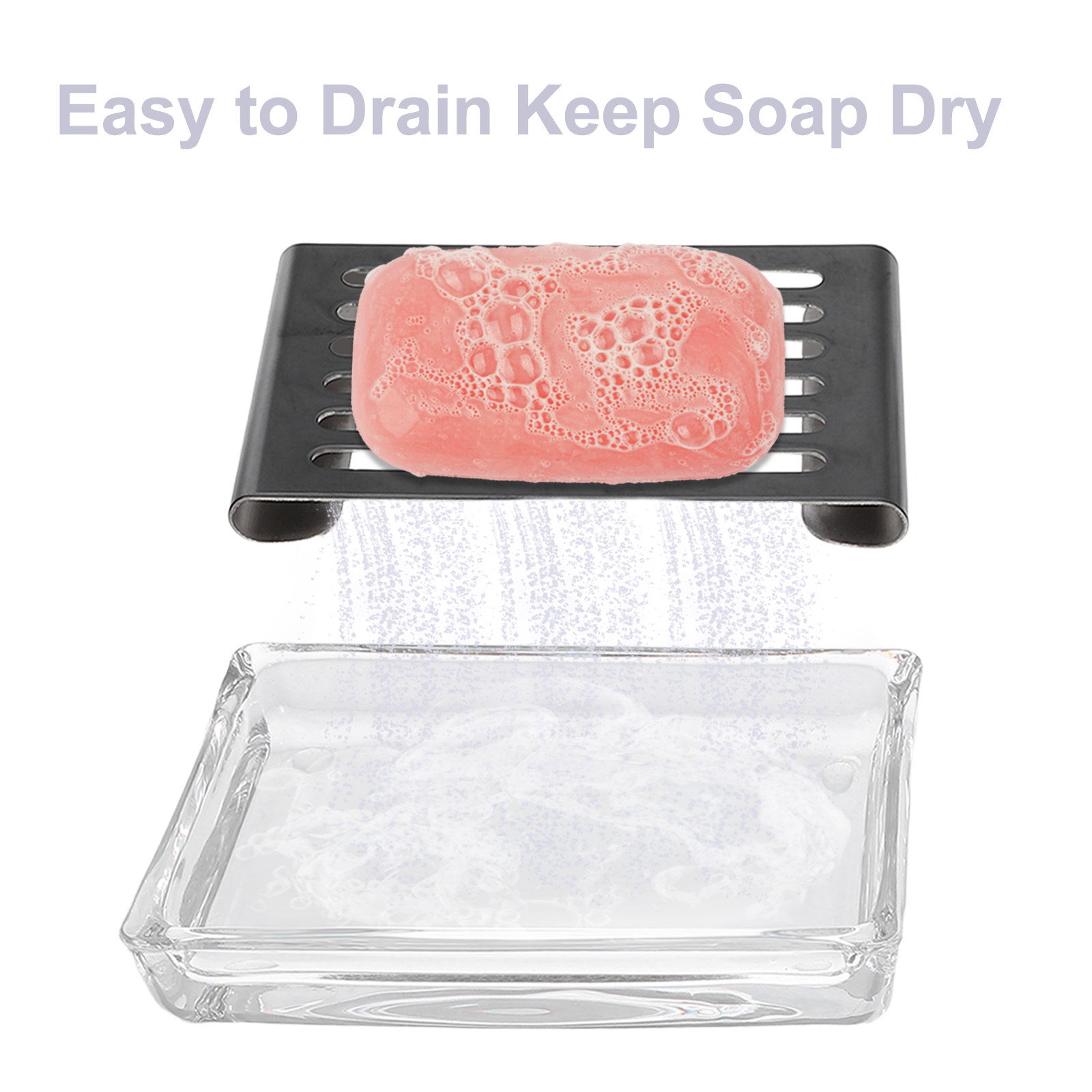 Self-Draining Glass Soap Dish  - Glass Soap Dish ulasan dan harga