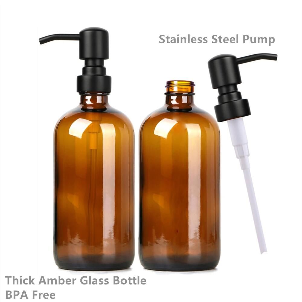Amber Glass Soap Dispenser wit - Glass Soap Dish ulasan dan harga