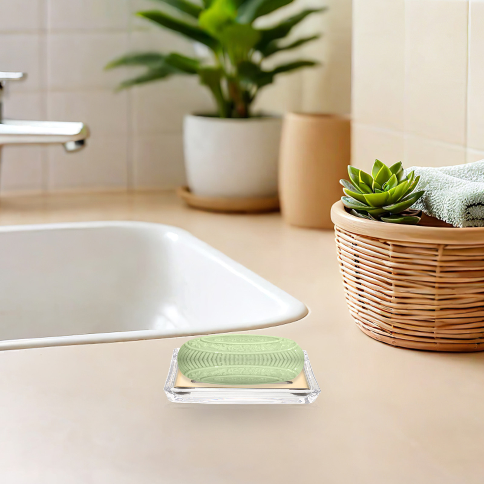 Rectangular Transparent Glass  - Glass Soap Dish ulasan dan harga