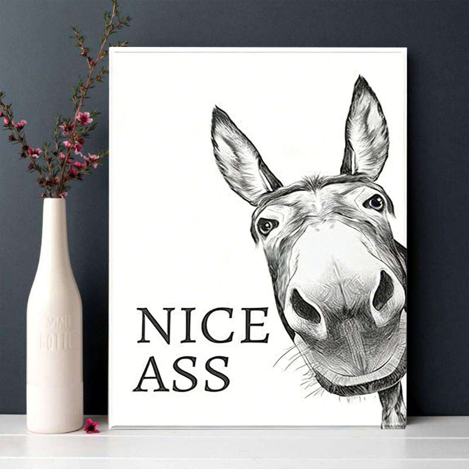 Abstract Funny Animals Donkeys - Home Bathroom Quotes ulasan dan harga