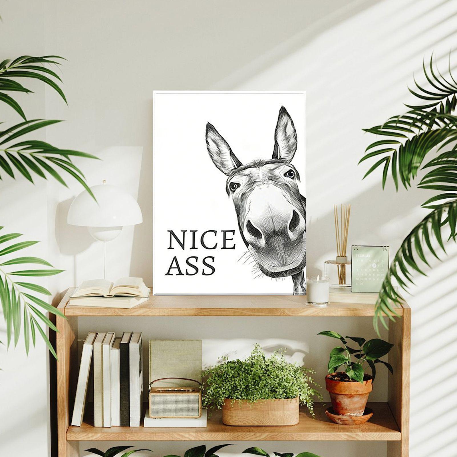 Abstract Funny Animals Donkeys - Home Bathroom Quotes ulasan dan harga